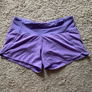 Lululemon Pastel purple speed up shorts size 6
